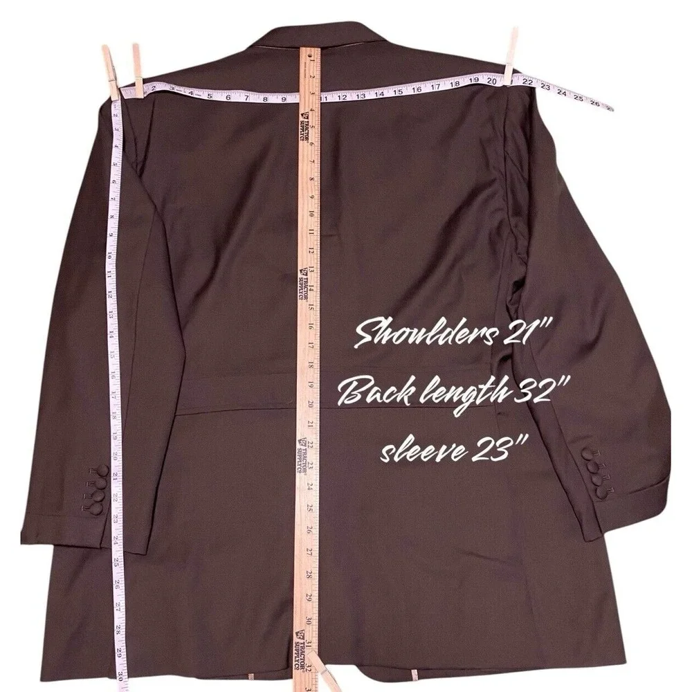 Bespoke Custom 4 Seasons Mens Suit Jacket 3 Button 2XL Short Brown
